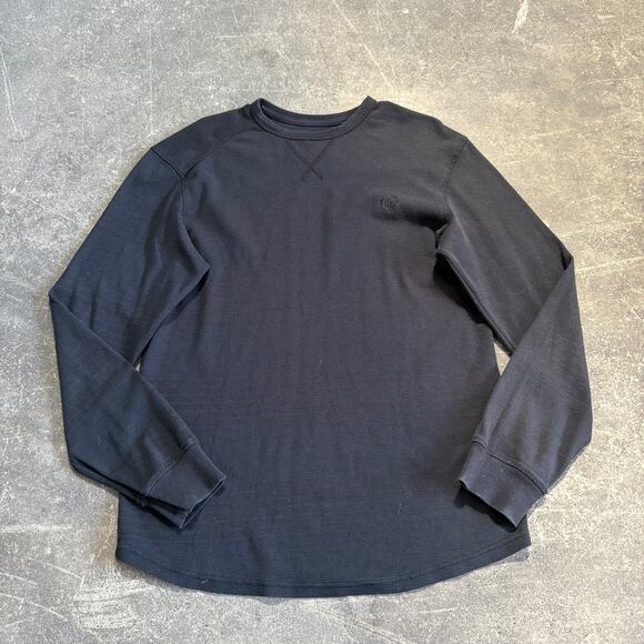 Volcom Sweatshirt Size L Black Waffle Knit Pullover Crew Neck Casual Outdoors - Picture 1 of 9